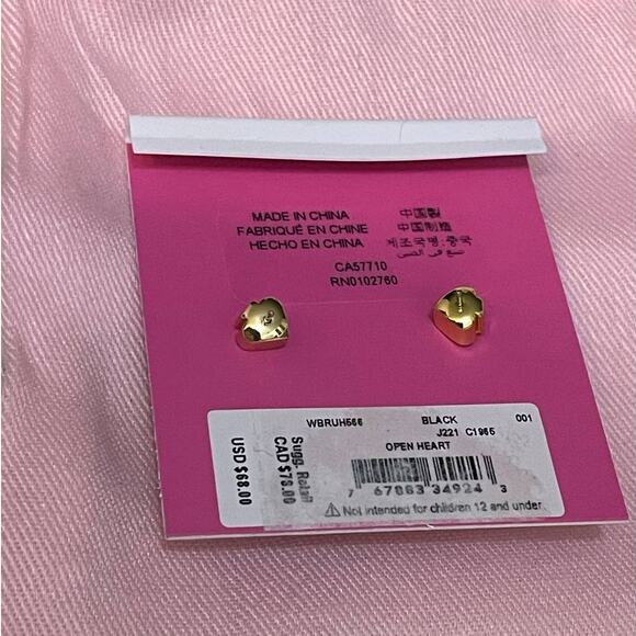 Kate Spade open heart stone lock studs - Picture 4 of 5